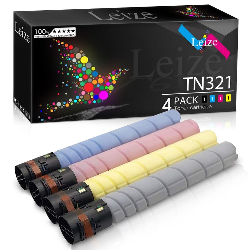 Leize خراطيش حبر ليز TN321 TN-321 بديل لطابعات كونكا مينولتا بيزهاب TN321 C224e C364e C284e C224 C284 C364 C7822 C7828 (KCMY، 4 عبوات) - Image 1